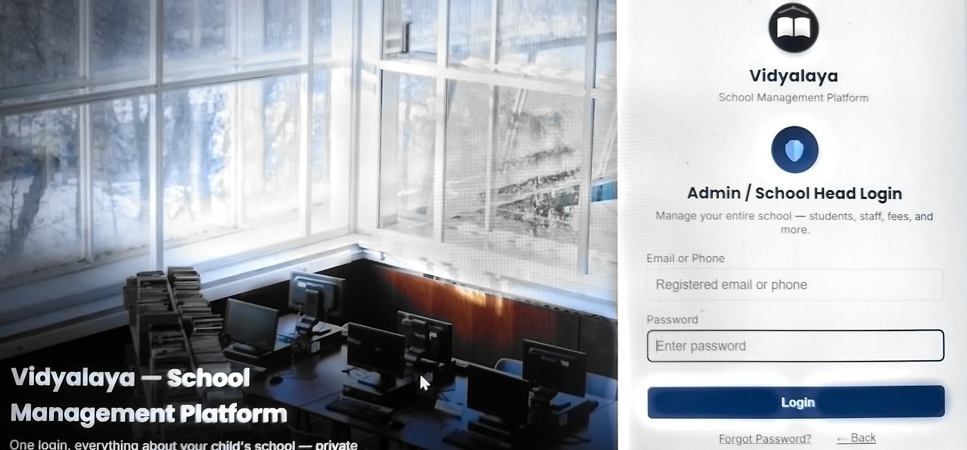 Vidyalaya School ERP: Secure admin login