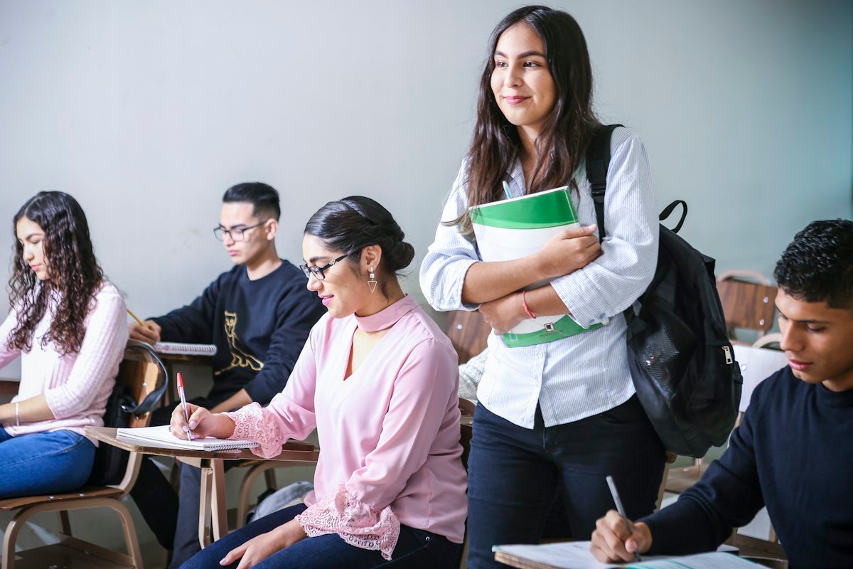 College students in class
